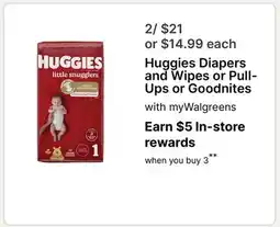 Walgreens Huggies Diapers and Wipes or Pull-Ups or Goodnites offer