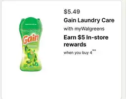 Walgreens Gain Laundry Care offer
