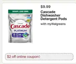 Walgreens Cascade Dishwasher Detergent Pods offer
