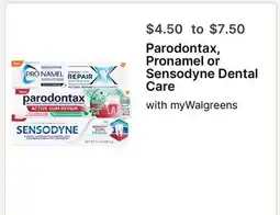 Walgreens Parodontax, Pronamel or Sensodyne Dental Care offer