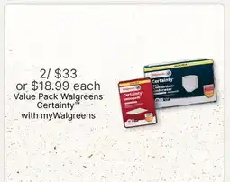 Walgreens Value Pack Walgreens Certainty offer
