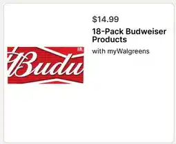 Walgreens 18-Pack Budweiser Products offer
