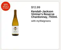 Walgreens Kendall-Jackson Vintner's Reserve Chardonnay, 750ml offer