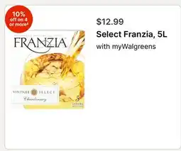 Walgreens Select Franzia offer