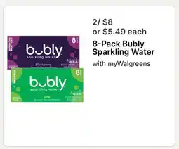 Walgreens 8-Pack Bubly Sparkling Water offer