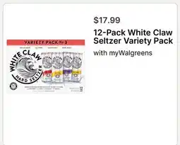 Walgreens 12-Pack White Claw Seltzer Variety Pack offer