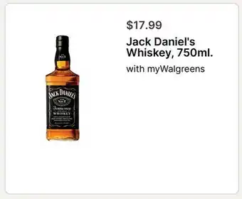 Walgreens Jack Daniel's Whiskey, 750ml offer