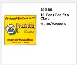 Walgreens 12-Pack Pacifico Clara offer