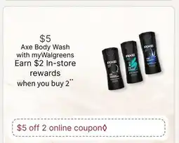 Walgreens Axe Body Wash offer