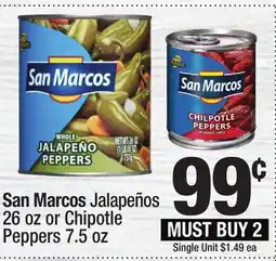 Super King Markets San Marcos Jalapeños 26 oz or Chipotle Peppers 7.5 oz offer