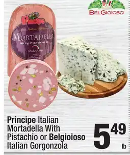 Super King Markets Principe Italian Mortadella With Pistachio or Belgioioso Italian Gorgonzola offer
