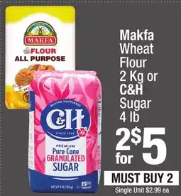 Super King Markets Makfa Wheat Flour 2 Kg or C & H Sugar 4 lb offer