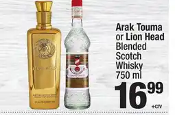 Super King Markets Arak Touma or Lion Head Blended Scotch Whisky offer