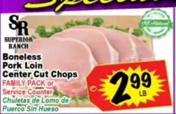 Superior Grocers Boneless Pork Loin Center Cut Chops offer