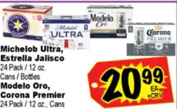 Superior Grocers Michelob Ultra, Estrella Jalisco Modelo Oro, Corona Premier offer