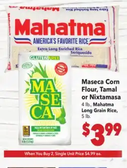 Vallarta Supermarkets Maseca Corn Flour, Tamal or Nixtamasa offer