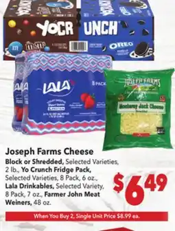 Vallarta Supermarkets Joseph Farms Cheese offer