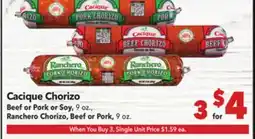 Vallarta Supermarkets Cacique Chorizo offer