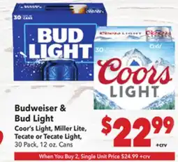Vallarta Supermarkets Budweiser & Bud Light offer