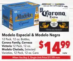 Vallarta Supermarkets Modelo Especial & Modelo Negra offer