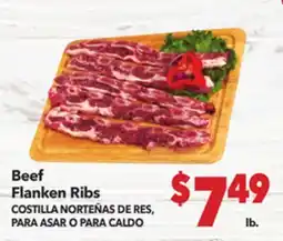 Vallarta Supermarkets Beef Flanken Ribs / COSTILLA NORTEÑAS DE RES, PARA ASAR O PARA CALDO offer