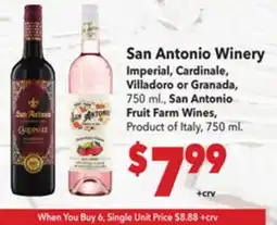 Vallarta Supermarkets San Antonio Winery Imperial, Cardinale, Villadoro offer