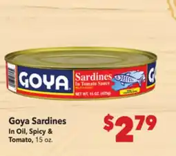 Vallarta Supermarkets Goya Sardines offer