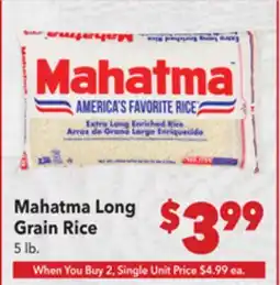 Vallarta Supermarkets Mahatma Long Grain Rice offer