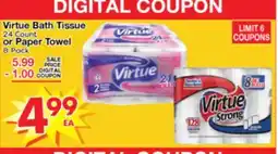 Superior Grocers Virtue Bath Tissue 24 Count or Paper Towel offer