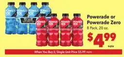 Vallarta Supermarkets Powerade or Powerade Zero offer
