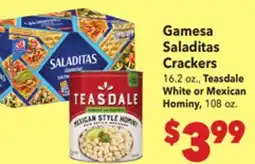 Vallarta Supermarkets Gamesa Saladitas Crackers offer