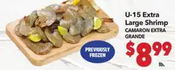 Vallarta Supermarkets U-15 Extra Large Shrimp/CAMARON EXTRA GRANDE offer