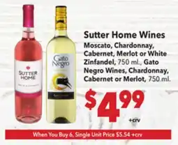Vallarta Supermarkets Sutter Home Wines offer