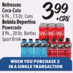 El Super Fresh Coca-Cola 6 Pk., 7.5 Oz. Cans Powerade 8 Pk., 20 Oz. Bottles Sport Drink offer