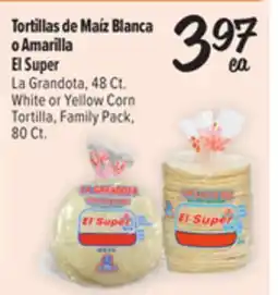 El Super Fresh La Grandota, 48Ct.White or Yellow Corn Tortilla, Family Pack, 80 Ct offer