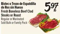 El Super Fresh Boneless Beef Clod Steaks or Roast offer