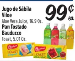 El Super Viloe Aloe Vera Juice, 16.9Oz., Bauducco Toast, 5.01Oz offer