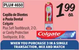 El Super Colgate P lus Soft Toothbrush, 2Ct. or Cavity Protection Toothpaste, 8Oz offer
