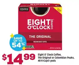 Grocery Outlet Eight O'Clock Coffee, The Original or Colombian Peaks, 48 K-Cup pods offer