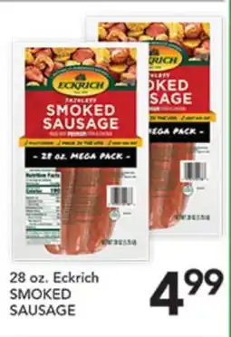 Pete's Fresh Market 28 oz. Eckrich SMOKED SAUSAGE offer