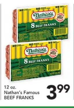 Pete's Fresh Market Nathan's Famous BEEF FRANKS offer
