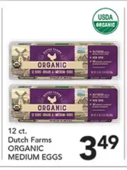 Pete's Fresh Market 12 ct. Dutch Farms ORGANIC MEDIUM EGGS offer