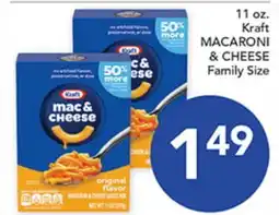 Pete's Fresh Market 11 oz. Kraft MACARONI & CHEESE Family Size offer