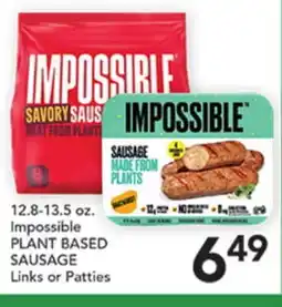 Pete's Fresh Market Impossible PLANT BASED SAUSAGE offer