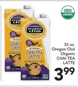 Pete's Fresh Market 32 oz. Oregon Chai Organic CHAI TEA LATTE offer