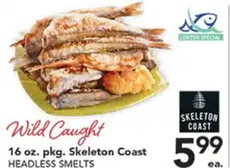 Pete's Fresh Market 16 oz. pkg. Skeleton Coast HEADLESS SMELTS offer