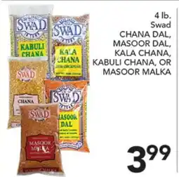 Pete's Fresh Market 4 lb. Swad CHANA DAL, MASOOR DAL, KALA CHANA, KABULI CHANA, OR MASOOR MALKA offer