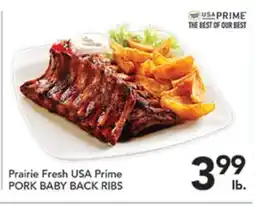 Pete's Fresh Market Prairie Fresh USA Prime PORK BABY BACK RIBS offer