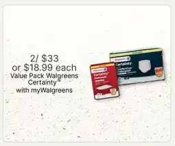 Walgreens Value Pack Walgreens Certainty offer