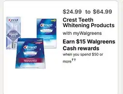 Walgreens Crest Teeth Whitening Products with myWalgreens offer